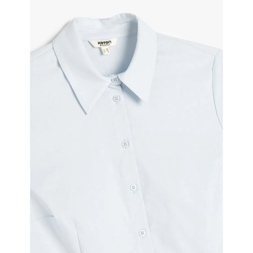 Slim Fit Klasik Yaka Kısa Kollu Gömlek 5SAK60036UW - KOTON - BEYAZ - 38