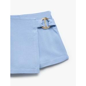 Kız Bebek Kemer Detaylı Viskon Şort Etek 5SMG40009AW - KOTON - MAVİ - 18-24 AY