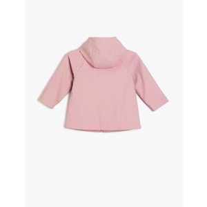 Kız Bebek Çıtçıt Detaylı Uzun Kollu Kapşonlu Cepli Yağmurluk 5SMG20008AW - KOTON - PEMBE - 3-4 YAŞ