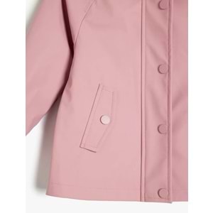 Kız Bebek Çıtçıt Detaylı Uzun Kollu Kapşonlu Cepli Yağmurluk 5SMG20008AW - KOTON - PEMBE - 3-4 YAŞ