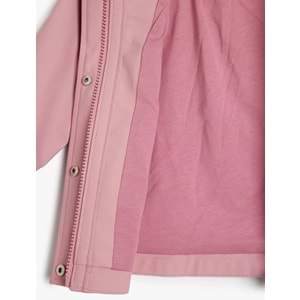 Kız Bebek Çıtçıt Detaylı Uzun Kollu Kapşonlu Cepli Yağmurluk 5SMG20008AW - KOTON - PEMBE - 3-4 YAŞ