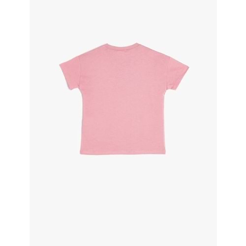 Kız Bebek Çiçek İşlemeli Kısa Kollu Pamuklu Basic Tişört 5SMG10063AK