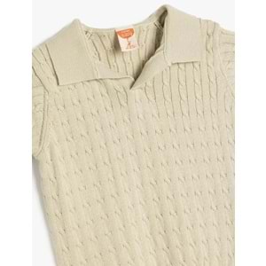 Erkek Bebek Pamuklu Polo Yaka Kısa Kollu Triko Tişört 5SMB90001TT - KOTON - EKRU - 4-5 YAŞ