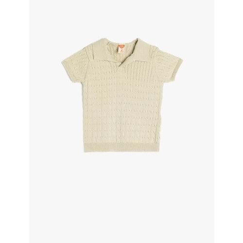 Erkek Bebek Pamuklu Polo Yaka Kısa Kollu Triko Tişört 5SMB90001TT