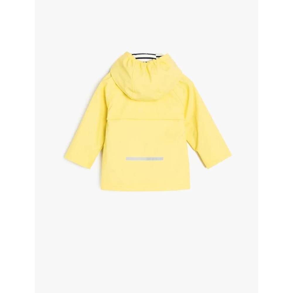 Erkek Bebek Çıtçıt Detaylı Uzun Kollu Kapşonlu Yağmurluk 5SMB20001TW - KOTON - SARI - 3-4 YAŞ