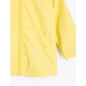 Erkek Bebek Çıtçıt Detaylı Uzun Kollu Kapşonlu Yağmurluk 5SMB20001TW - KOTON - SARI - 3-4 YAŞ