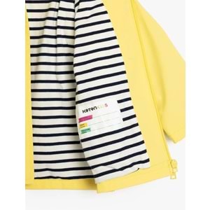 Erkek Bebek Çıtçıt Detaylı Uzun Kollu Kapşonlu Yağmurluk 5SMB20001TW - KOTON - SARI - 3-4 YAŞ
