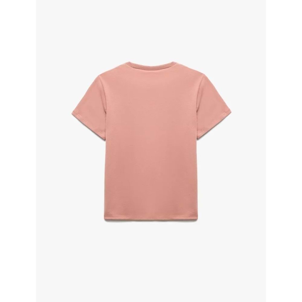 Erkek Çocuk Bisiklet Yaka Kısa Kollu Pamuklu Baskılı Tişört 5SKB10351TK - KOTON - PEMBE - 9-10 YAŞ