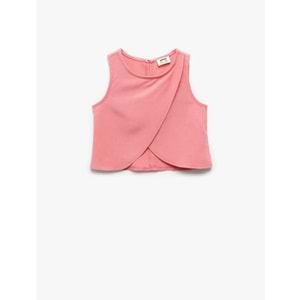 Asimetrik Kesim Viskon Bluz 5SKG60014AW - KOTON - PEMBE - 4- 5 YAŞ
