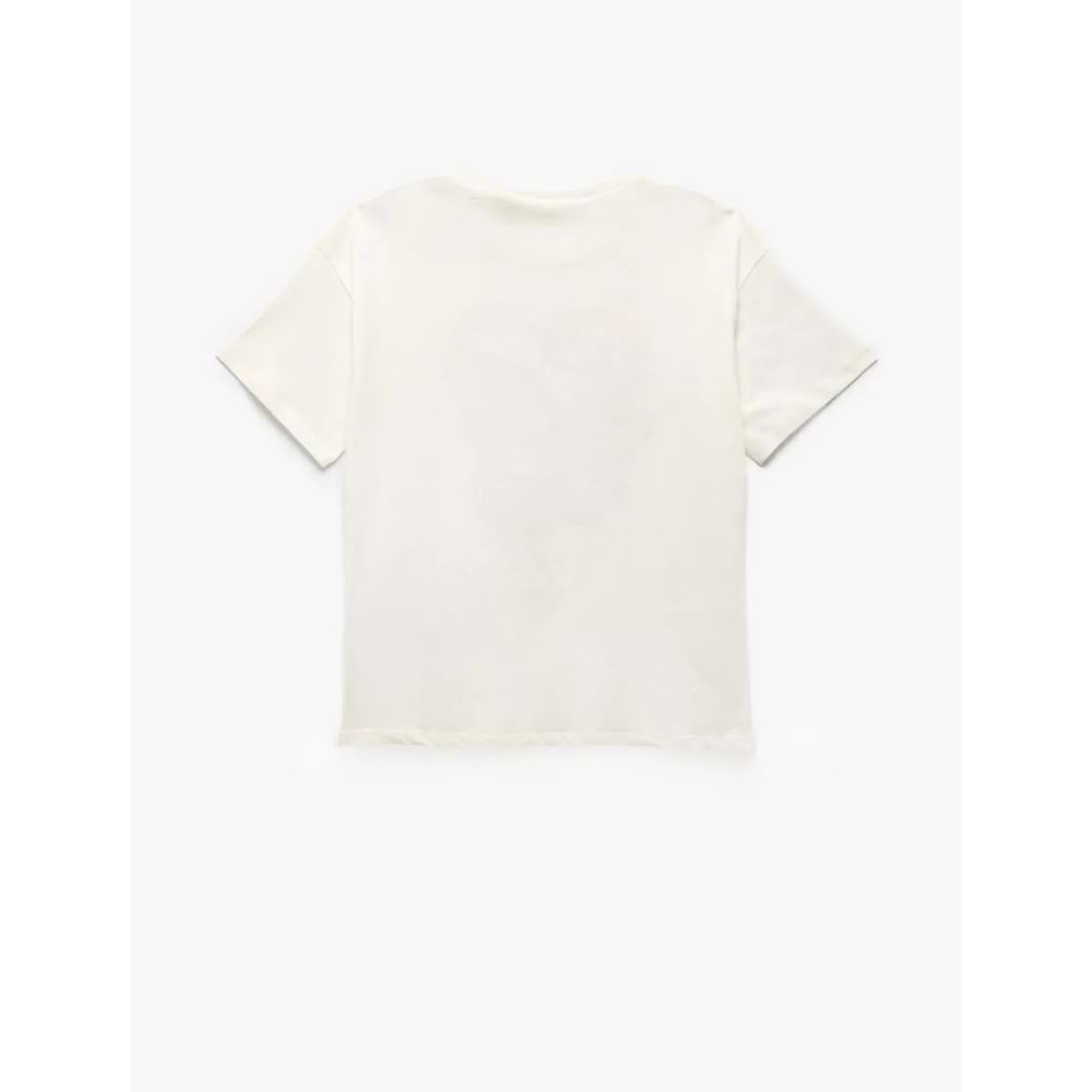 Kız Çocuk Lisanslı Kısa Kollu Bisiklet Yaka Pamuklu Stitch Tişört 5SKG10436AK