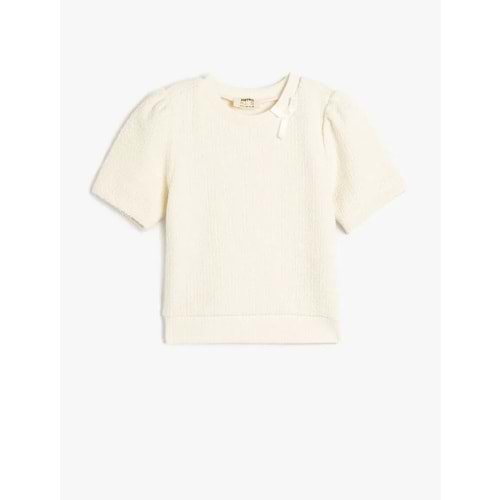 Fiyonk Detaylı Kısa Kollu Bisiklet Yaka Bluz 5SKG60075AK