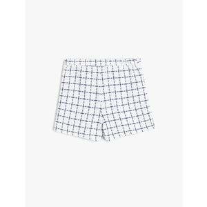 Kız Çocuk Ekose Desenli Pile Detaylı Tüvit Şort Etek 5SKG40047AW - KOTON - MAVİ - 6-7 YAŞ