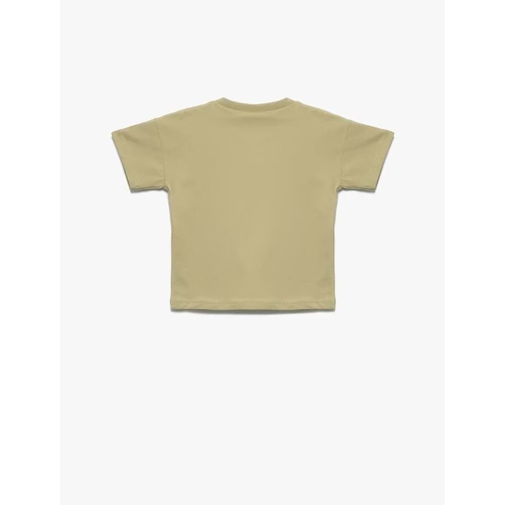 Erkek Bebek Kısa Kollu Baskılı Pamuklu Tişört 5SMB10099TK - KOTON - HAKİ - 3-4 YAŞ