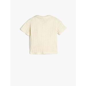 Erkek Bebek Pamuklu Tek Cepli Oversize Polo Yaka Tişört 5SMB10096TK - KOTON - EKRU - 18-24 AY