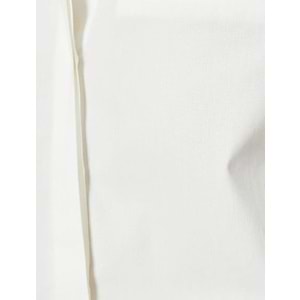 Crop Gömlek Cepli Düğmeli Uzun Kollu Pamuklu 6SAK60253PW - KOTON - BEYAZ - 34