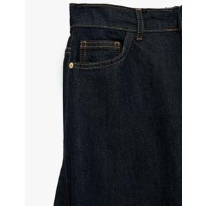 Pamuklu Düğmeli Volanlı Uzun Denim Etek - KOTON - 6SAL70004MD - KOYU İNDİGO - 38