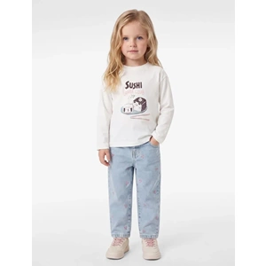 Kız Bebek Pamuklu Uzun Kollu Baskılı Tişört - 7WMG10079AK