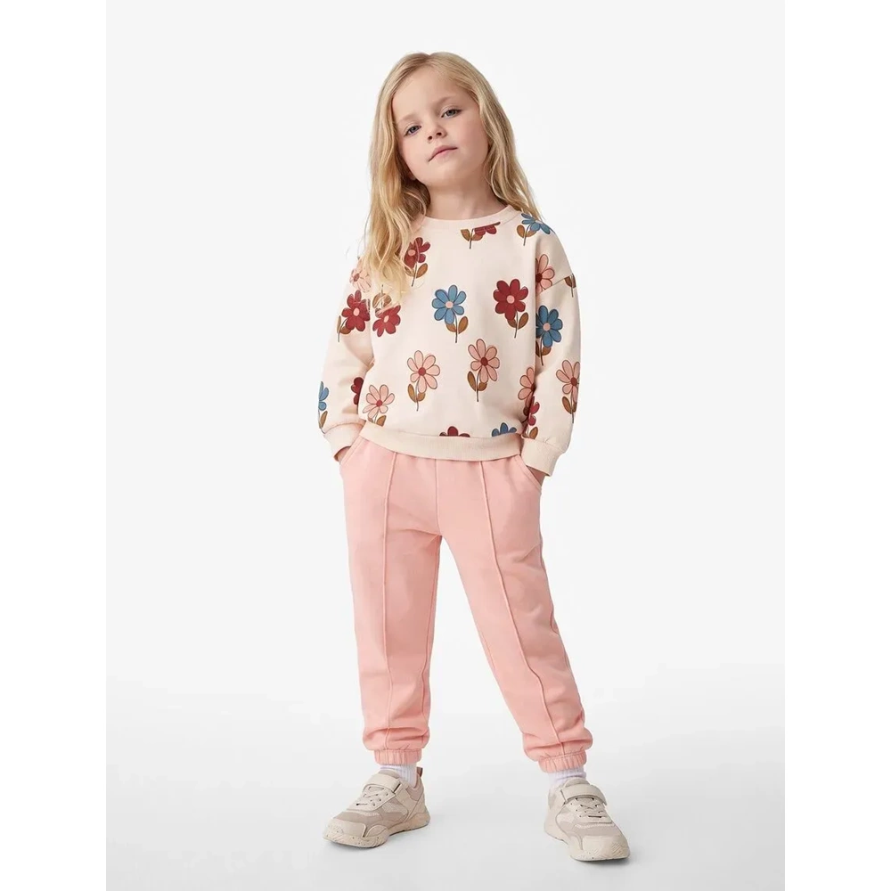 Kız Bebek Beli Lastikli Pamuklu Şardonlu Jogger Eşofman Altı - 7WMG40012AK