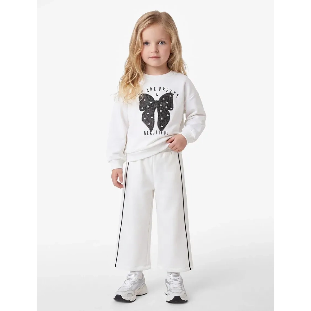 Kız Bebek Jogger Eşofman Altı Beli Lastikli Pamuklu Şardonlu - 7WMG40013AK