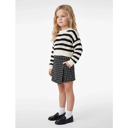 Kız Bebek Viskon Karışımlı Ekoseli Kruvaze Şort Etek - 7WMG40033AK