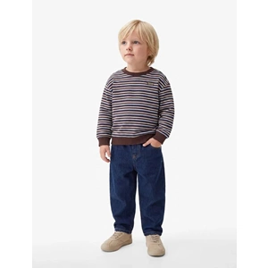 Erkek Bebek Pamuklu Çizgili Oversize Sweatshirt - 7WMB10152TK