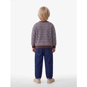 Erkek Bebek Pamuklu Çizgili Oversize Sweatshirt - 7WMB10152TK
