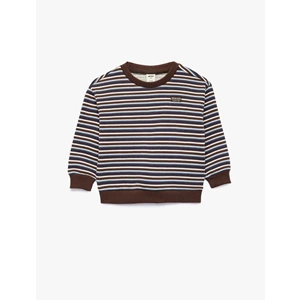 Erkek Bebek Pamuklu Çizgili Oversize Sweatshirt - 7WMB10152TK
