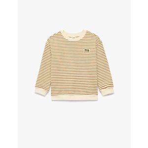 Erkek Bebek Pamuklu Çizgili Oversize Sweatshirt - 7WMB10091TK