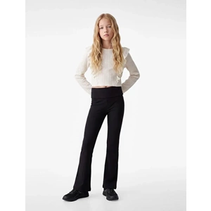 Kız Çocuk Beli Lastikli Slim Fit İspanyol Paça Tayt - 7WKG40192AK